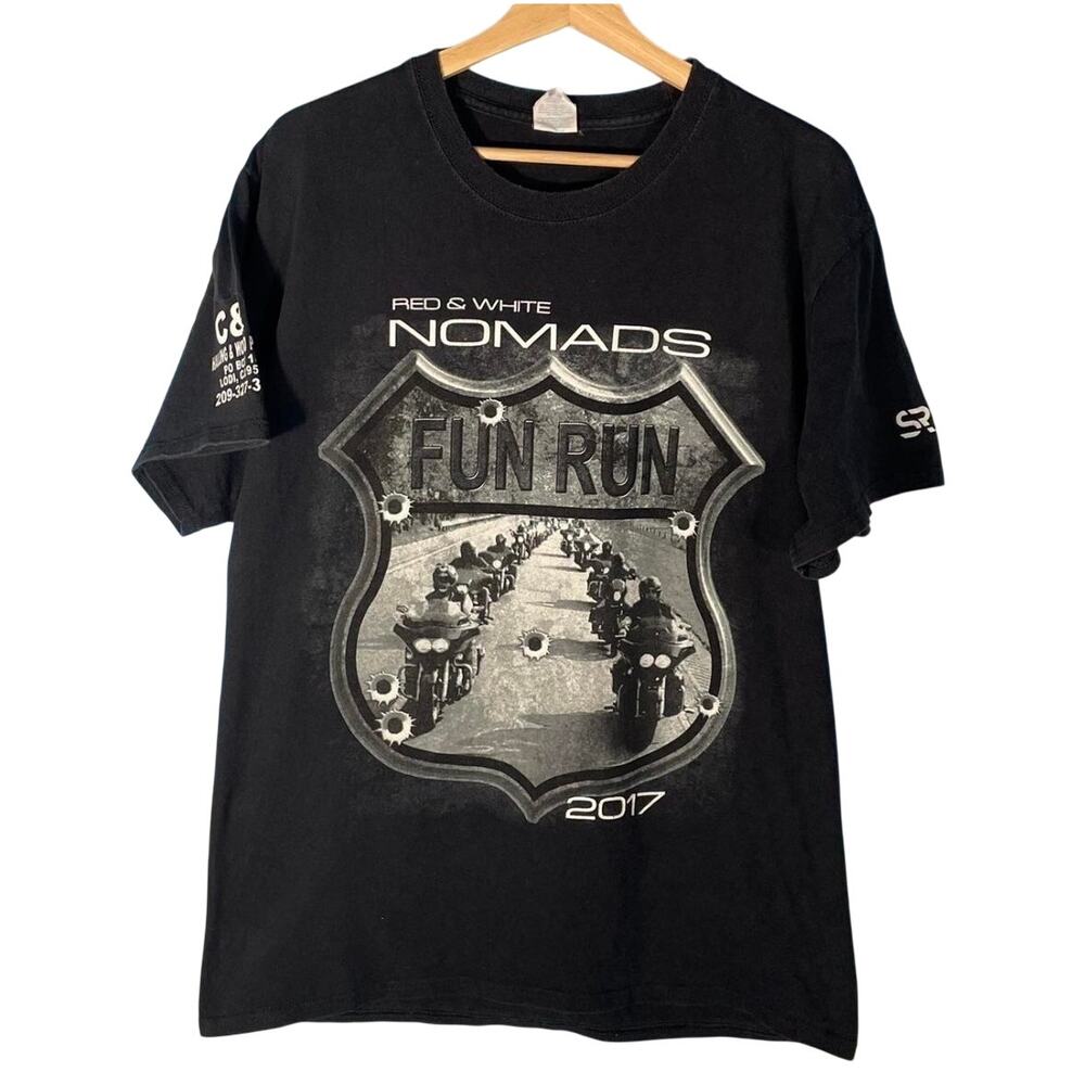 2017 Hell's Angels Nomads Support T-Shirt Fun Run Large‎ Biker Casual Motorcyle